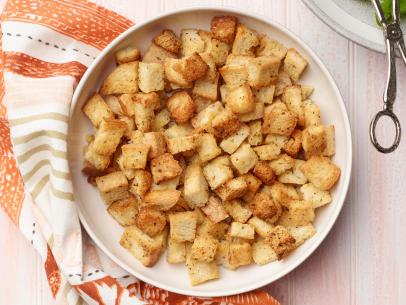 Food Network Kitchen’s Air Fryer Croutons, as seen on Food Network.