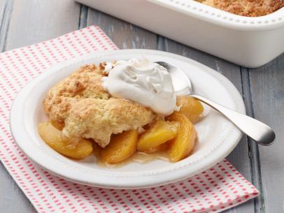 Kristina Williamson's Peach Cobbler for the Dining on Deck episode of Food Network Specials, as seen on Food Network.