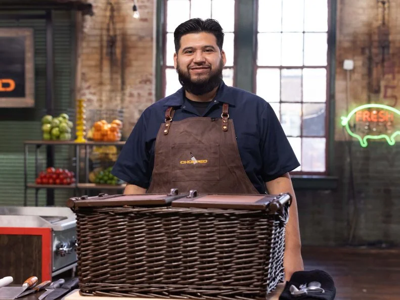 Chef Joseph Quellar, as seen on Chopped Playing with Fire, Season 50