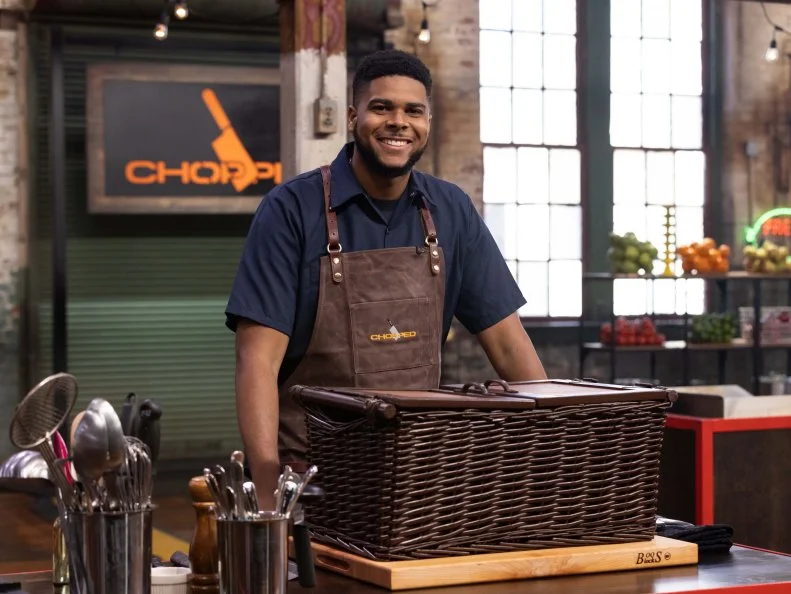 Chef Justin Robinson,as seen on Chopped Playing with Fire, Season 50