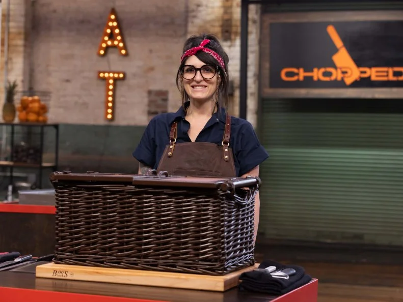 Chef Kimberly Plafke, as seen on Chopped Playing with Fire, Season 50