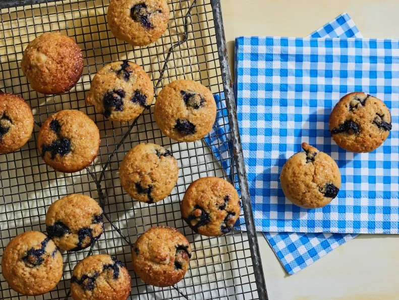 Description: Food Network Kitchen's Bus Stop Blueberry Muffins.
