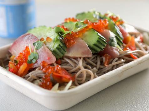 Hamachi Sashimi and Buckwheat Soba Salad with Ponzu Vinaigrette