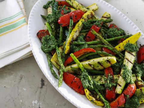 Grilled Vegetables with Collard Green Pesto