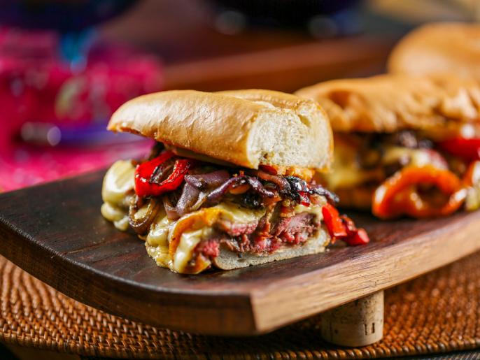 Grilled Skirt Steak Philly Cheesesteaks with Homemade Cheese Sauce