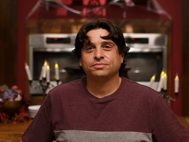 Recruit Frank Scuderi poses, as seen on Worst Cooks in America Halloween Special.