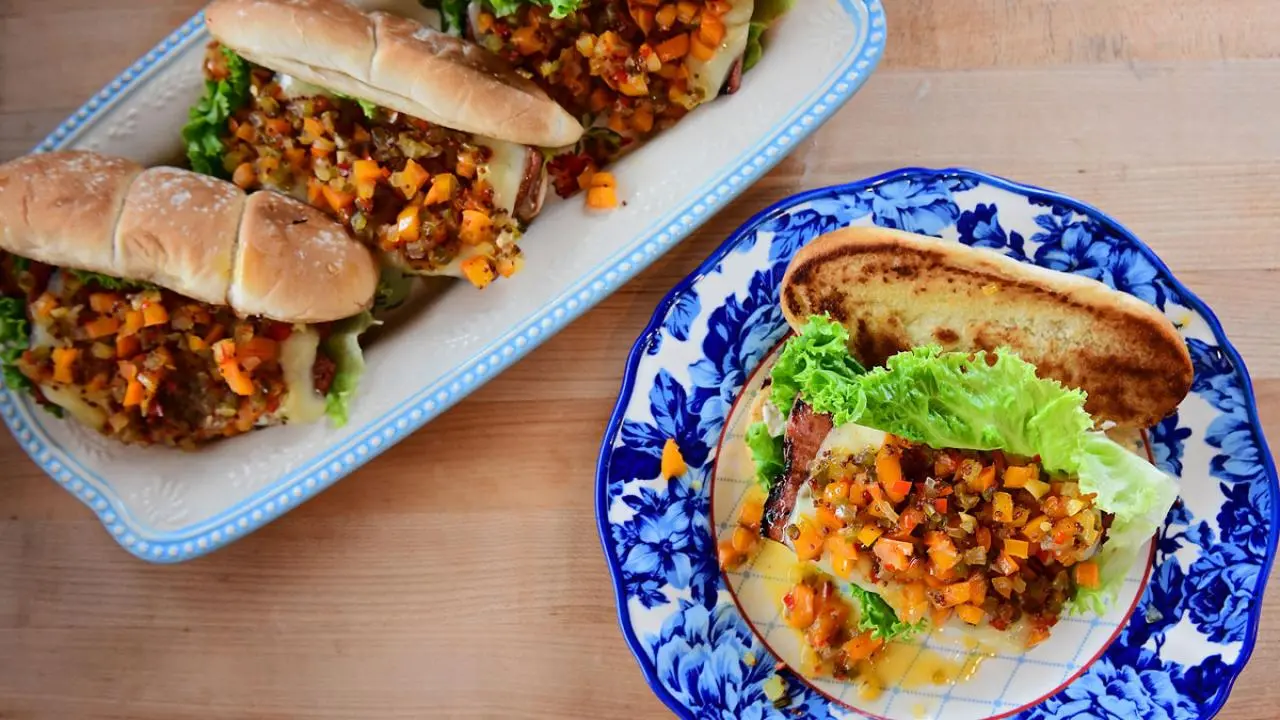 Hoagies with Quick Pepper Relish