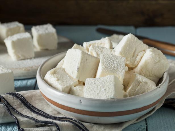 Homemade Sweet Square Marshmallows Ready to Eat