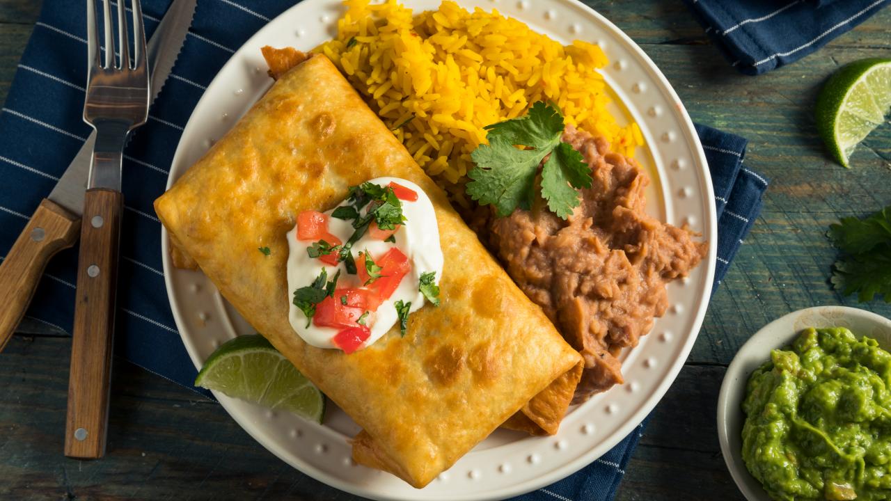 Top Notch Top Round Chimichangas Recipe, Guy Fieri