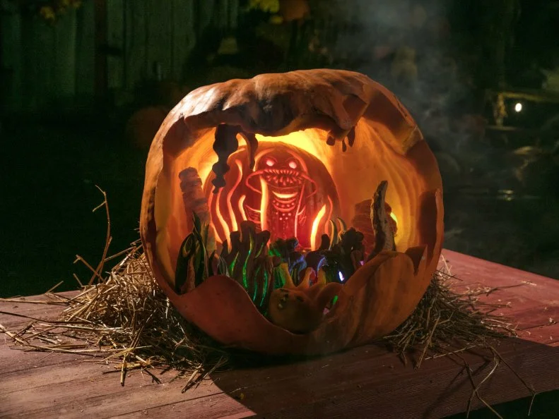 Contestant Kristina Patenaude's pumpkin, as seen on Outrageous Pumpkins, Season 2.