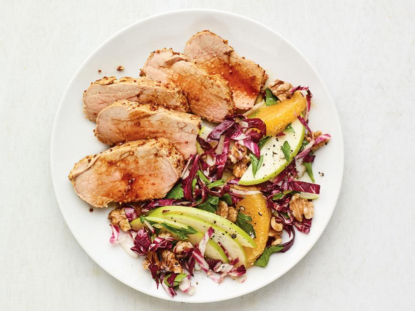 Pork Tenderloin with Apple and Orange Salad Recipe | Food Network ...