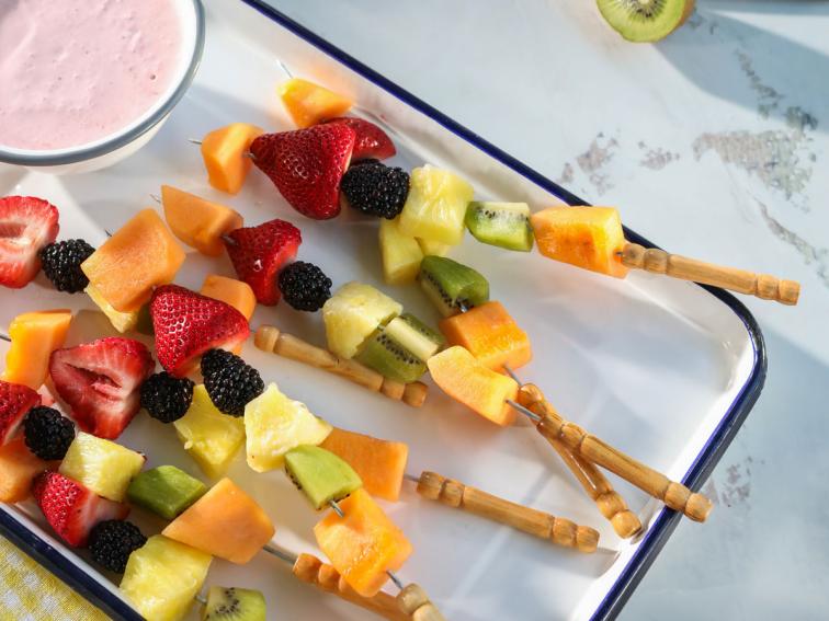 Fruit Kabobs with Strawberry Cream Cheese Yogurt Dip Recipe Kardea