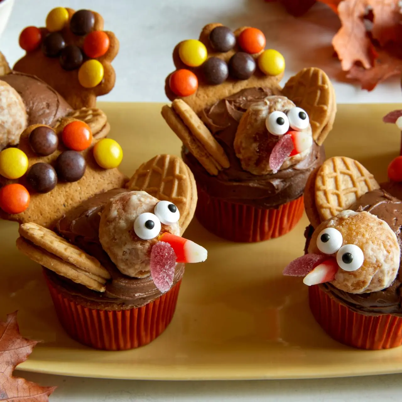 Cute Thanksgiving Cupcakes Thanksgiving Cake Decoration, 16PCS