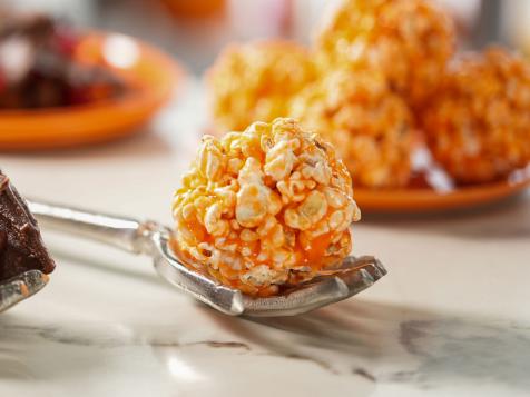 Candy Corn Popcorn Balls