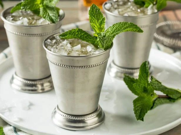 Homemade Kentucky Mint Julep with Sugar and Bourbon