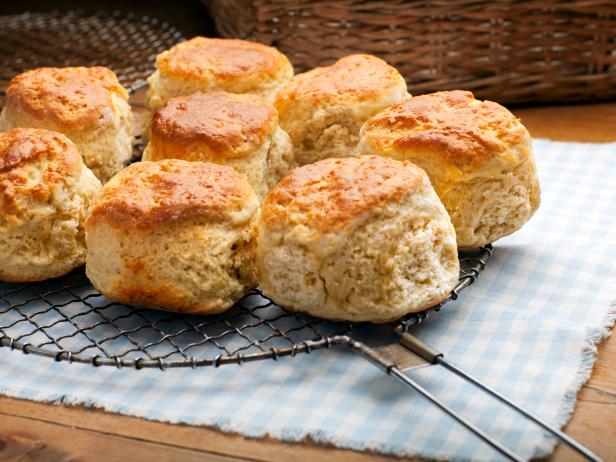 Scones cooling on a wire rack
