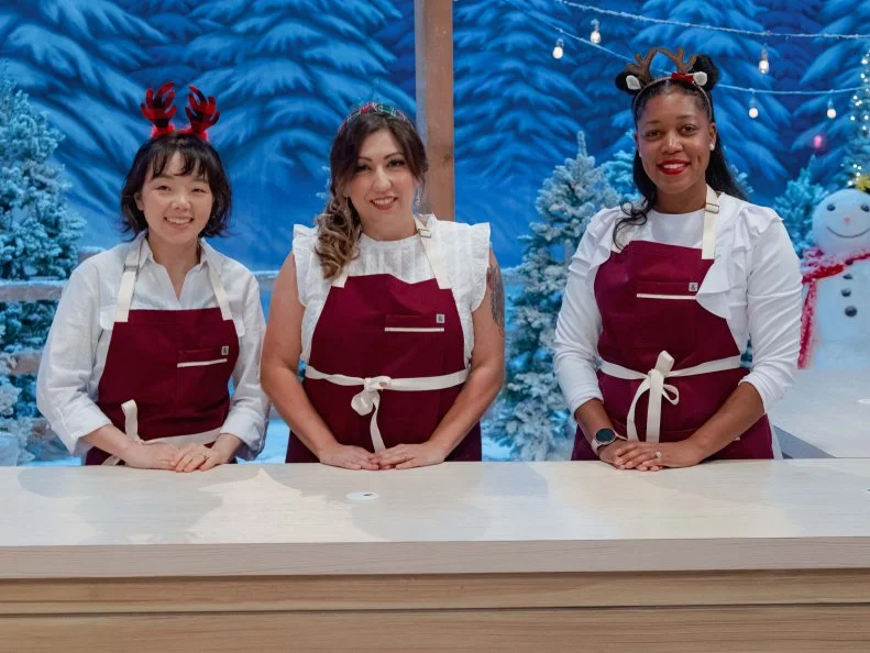 Contestants Erica Lee, Bekah Ontiveros and Aleatra Dimitrijevski, as seen on Holiday Wars, Season 3.