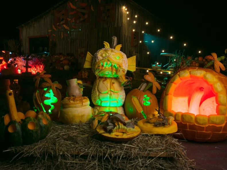 Contestant Titus Arensberg's feast pumpkin, as seen on Outrageous Pumpkins, Season 2.