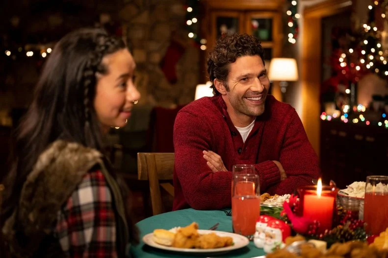 Aaron O'Connell as Noah Winter and Landry Townsend as Dakota Winter, as seen in Candy Coated Christmas, special.