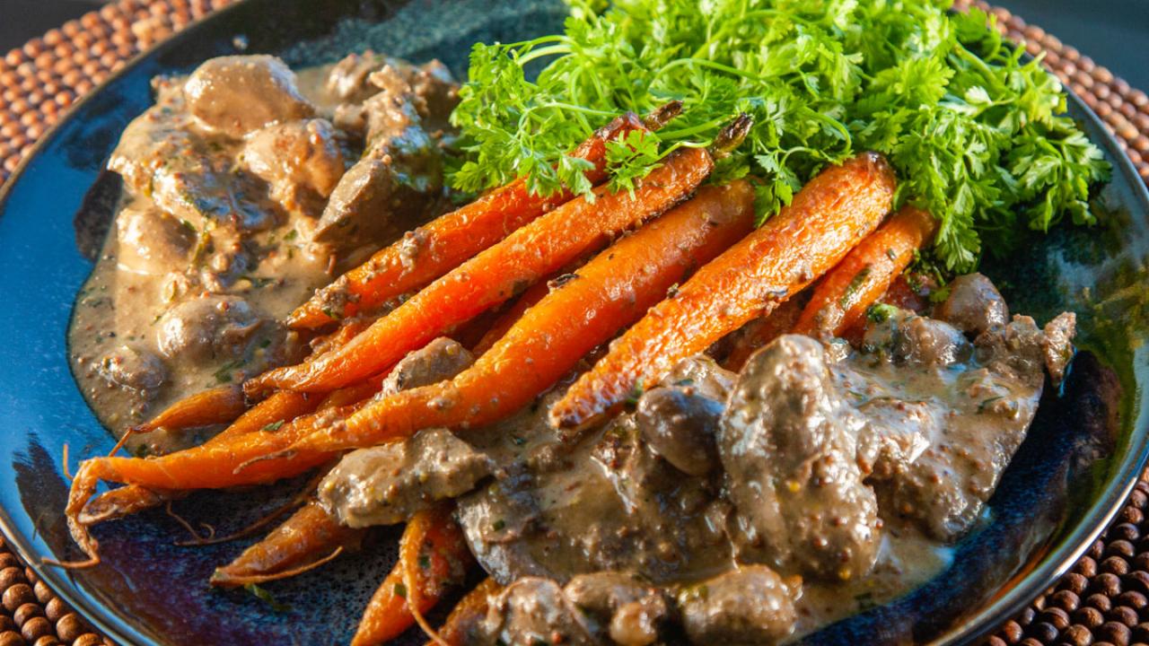 Roast Carrots and Rabbit Bits