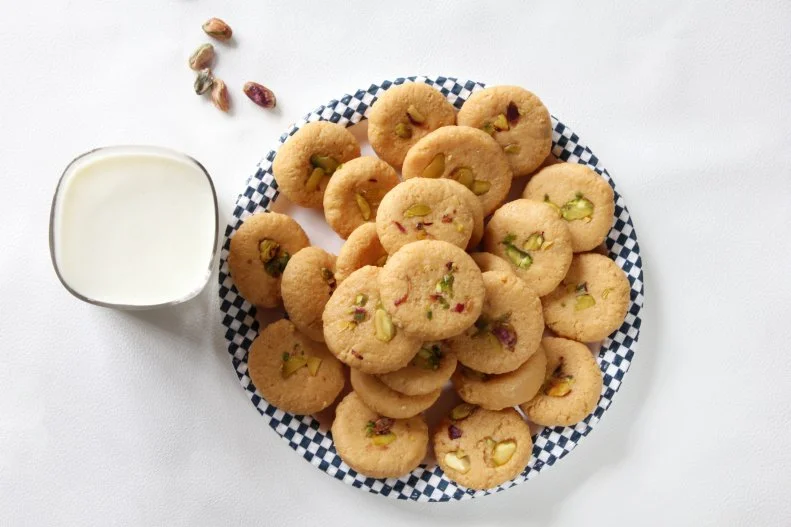 Traditional Indian sweet made during festival like Diwali,durga puja with milk or khoya and garnished with dry fruits.