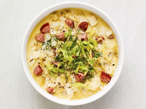 Potato and Sauerkraut Soup with Kielbasa