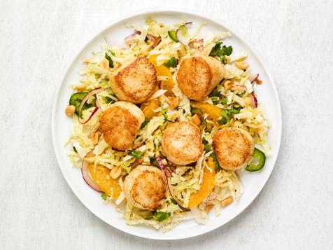 Seared Scallops with Orange-Jalapeño Slaw