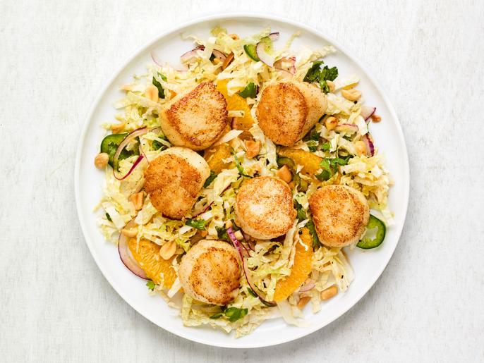 Seared Scallops with OrangeJalapeño Slaw Recipe Food Network Kitchen