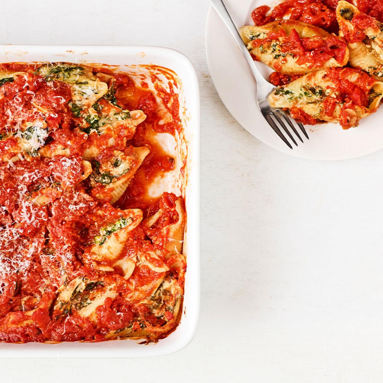 Spinach and Ricotta Stuffed Shells - Nourish and Fete