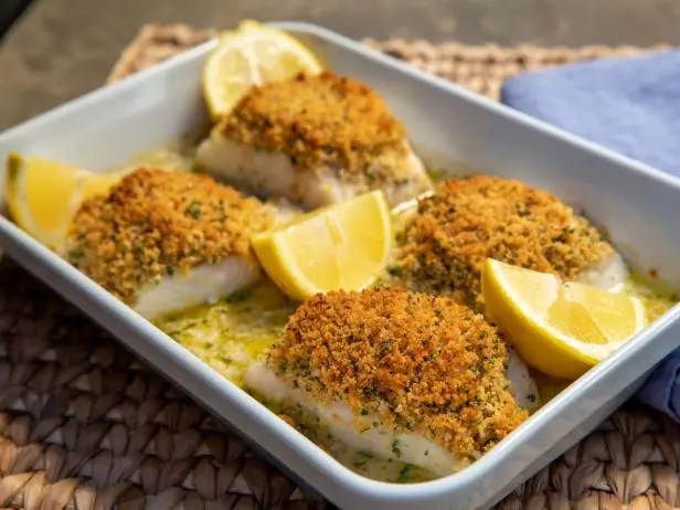 Baked Cod with Garlic And Herb Ritz Crumbs Recipe | Ina Garten | Food ...