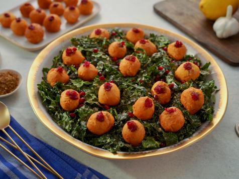 Kale Salad with Onion Jam Sufganiyot