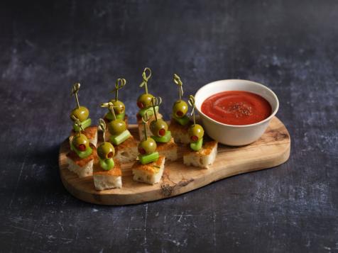 Bloody Mary Dip with Focaccia Skewers