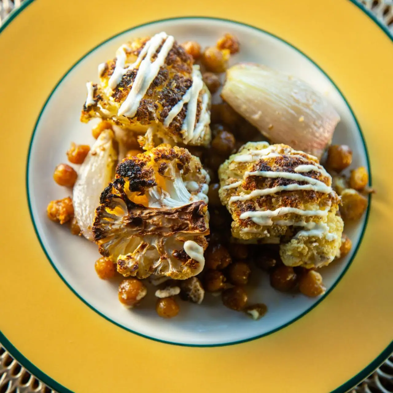 Roasted Cauliflower with Yogurt Tahini Dressing-image