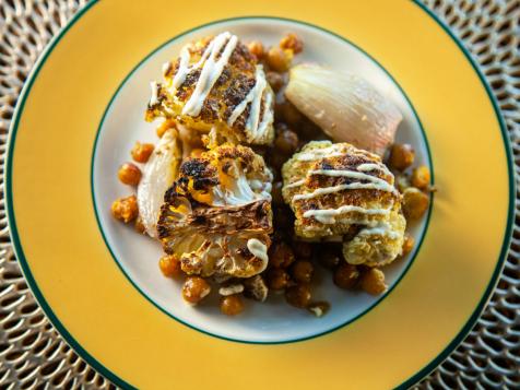 Roasted Cauliflower with Yogurt Tahini Dressing
