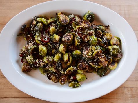 Spicy Parmesan Brussels Sprouts