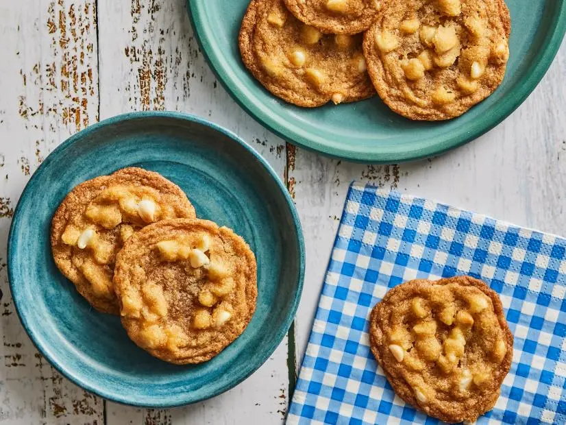 Description: Food Network Kitchen's White Chocolate Chip Cookies. Keywords: Egg, Vanilla Extract, White Chocolate Chips, Sugar, Light Brown Sugar.