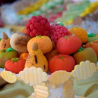 Small cakes make with marzipan.