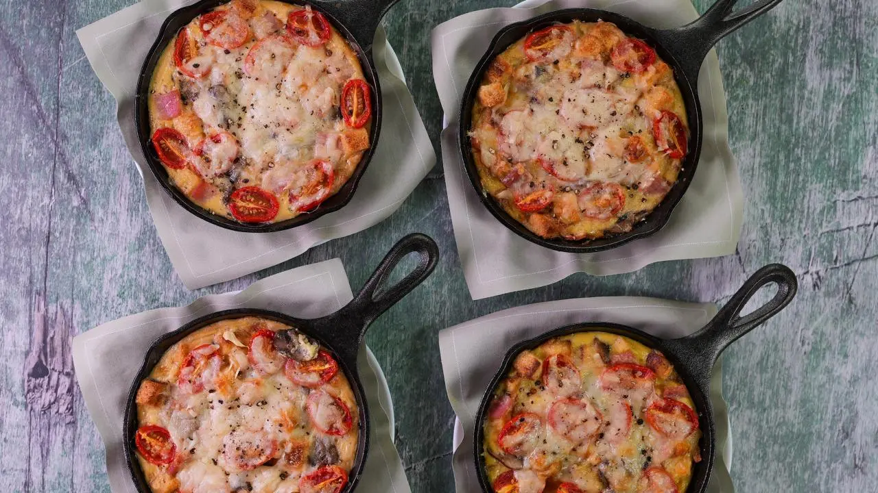 Individual Ham and Cheese Breakfast Bakes
