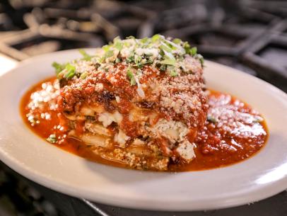 Bolognese Lasagna as served at Café Nonna in Nashville, Tennessee, as seen on Triple-D Nation.