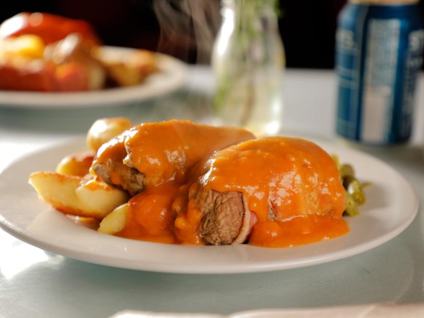 Stuffed Beef Rolls as served at Polish Village Café in Hamtramck, Michigan, as seen on Triple-D Nation.