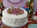 Beauty shot of Molly Yeh's Norwegian Cream Cake, as seen on Girl Meets Farm, season 9.