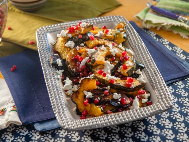 Roasted Acorn Squash with Pomegranate and Goat Cheese image