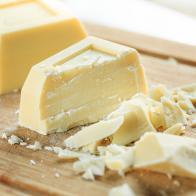 Close-up of white chocolate chunks