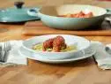 Mandy and Sig's Spegetti and crab cake meatballs for clasico / spicey red pepper as seen on the Food Network.