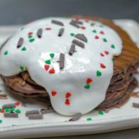 Close-up of Hot Cocoa Pancakes, as seen on The Pioneer Woman: Hometown Stories, season 1.