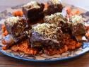 Close-up of Braised Short Ribs & Carrots ,as seen on Pioneer Woman, Season 29.