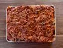 Close-up of Sheet Pan Lasagna ,as seen on Pioneer Woman, Season 29.