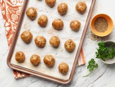 Food Network Kitchen’s Go-With-Anything Baked Chicken Meatballs, as seen on Food Network.