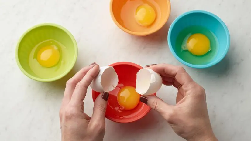 Food Network Kitchen's How to Poach An Egg Prep the Eggs, as seen on Food Network.