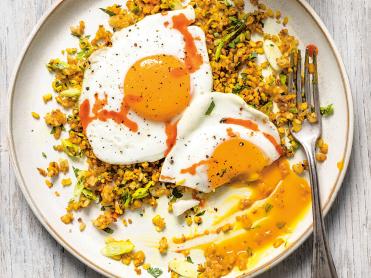 Crispy Brown Rice and Cauliflower with Fried Eggs Recipe | Michael ...